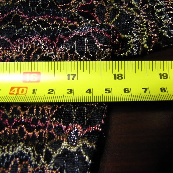 Chico's Metallic Multi-color Embroidered Stretch Mesh Blouse Size 0 Black - Picture 8 of 15